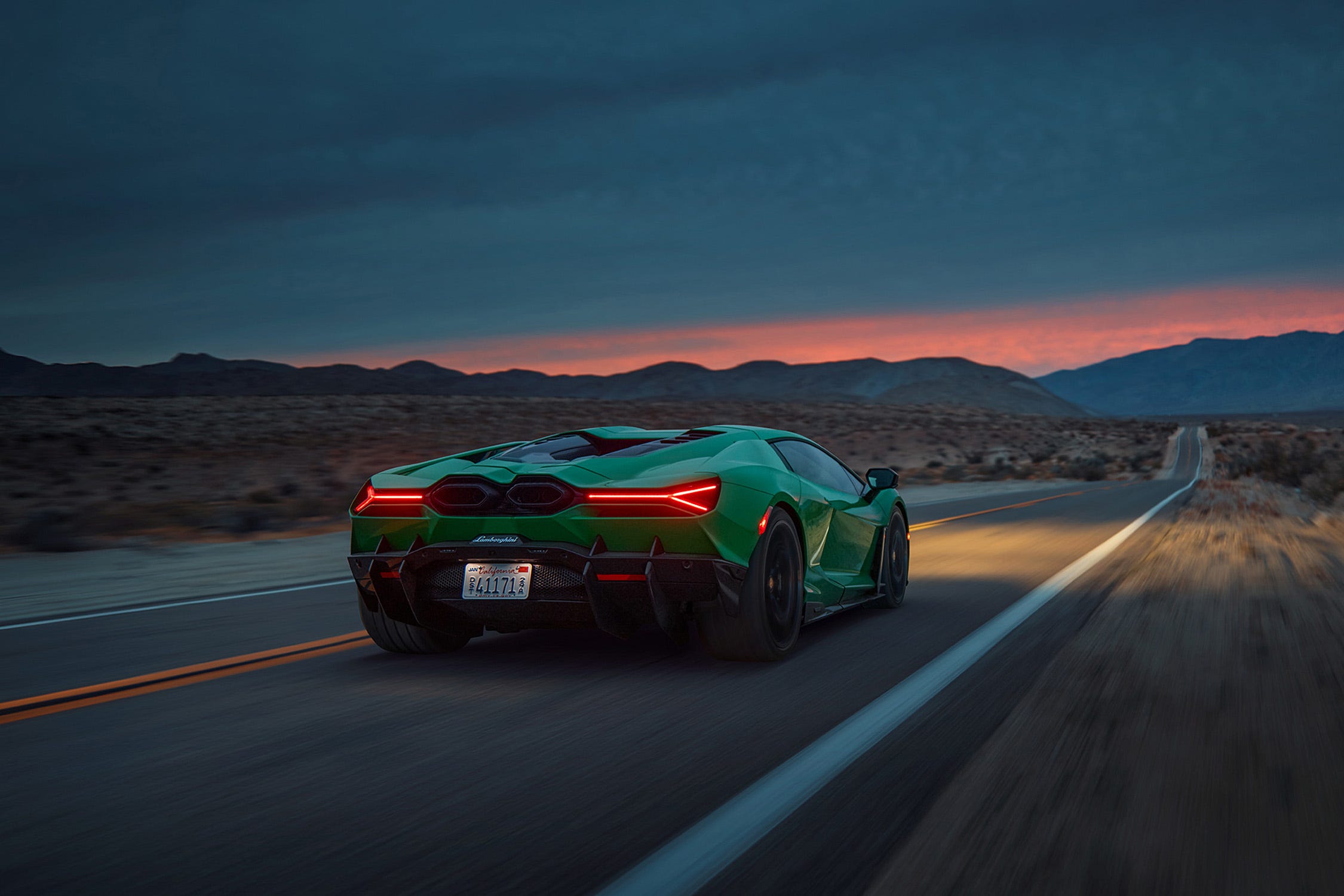 Gintani Lamborghini build on a Southern California road